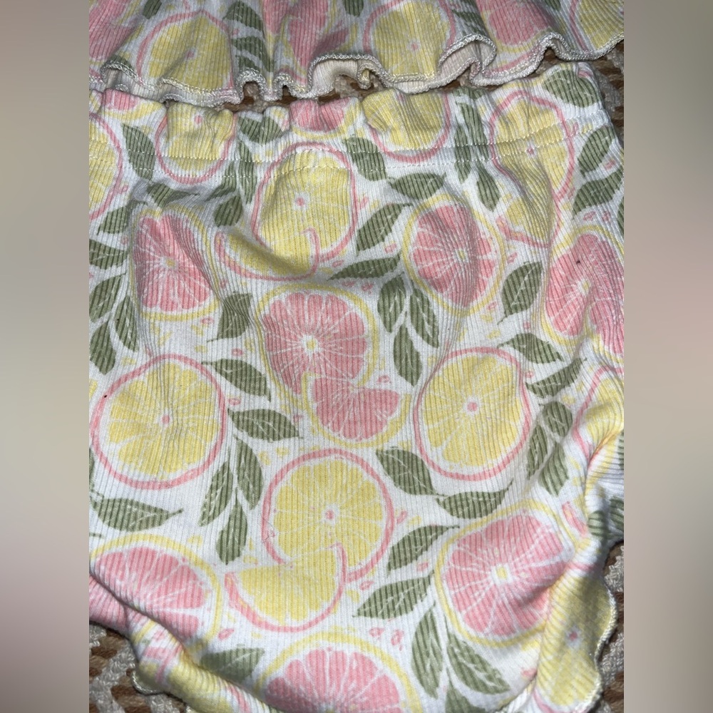 NWOT Rachel and Zoe baby girls size 6/9M summer lemon patterned set - Picture 7 of 7